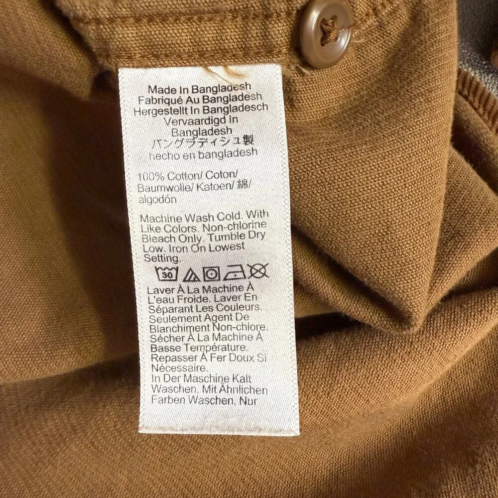 J. Crew Mens  Midweight Corduroy Workshirt in Colorblock Medium Brown tan
